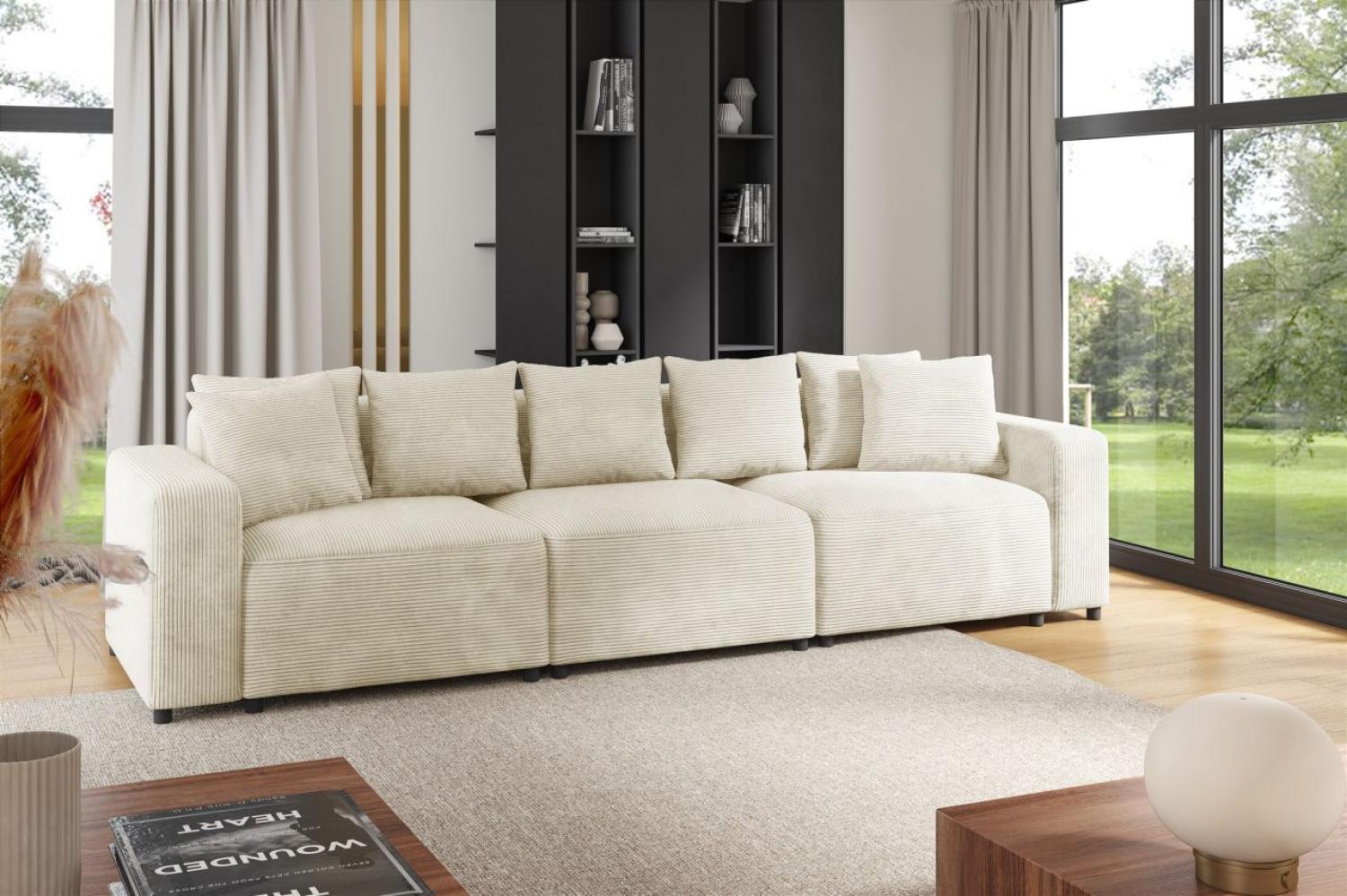 Sofa Designersofa Bigsofa MEGAN 3-Sitzer in Stoff Poso Creme Bild 1