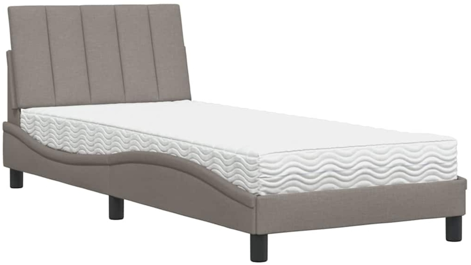vidaXL Bett mit Matratze "Hanko" Taupe 90x190 cm Stoff 3310500 Bild 1