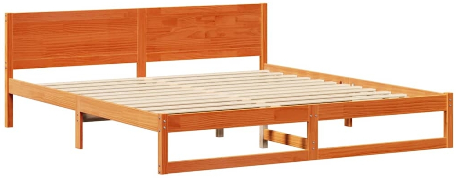 vidaXL Bettrahmen Wachsbraun 200 x 200 cm Massives Kiefernholz 873261 Bild 1