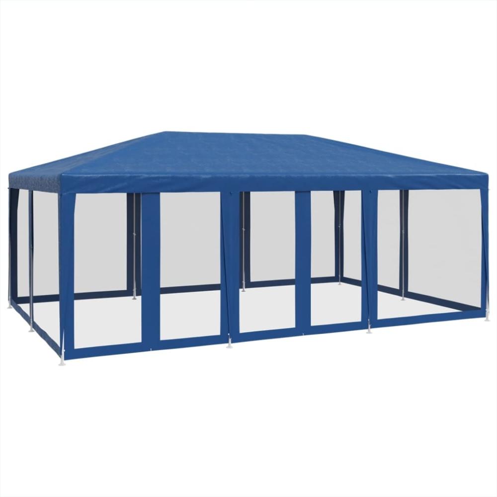 vidaXL Partyzelt mit 10 Mesh-Seitenteilen Blau 6x4 m HDPE 4010067 Bild 1