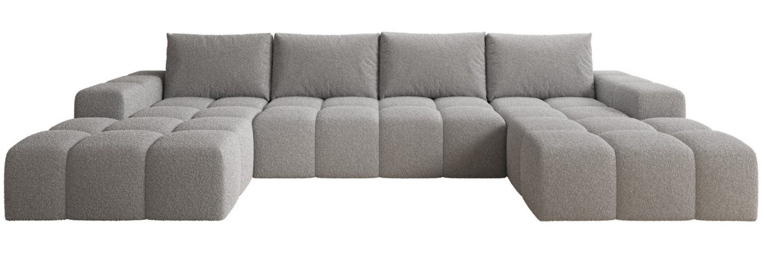 PROMETO Möbel Ecksofa Couch U-Form, Sofa U-Form Teddy-Bouclé - Stoff Cento Bild 1