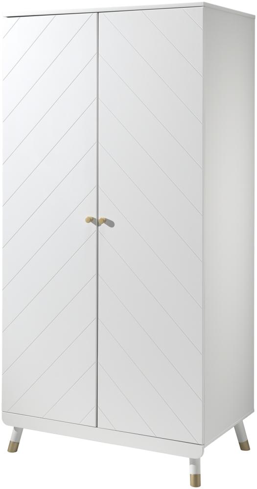 Kleiderschrank >BILLY< in Satin Weiß - 100x200x59 (BxHxT) Bild 1