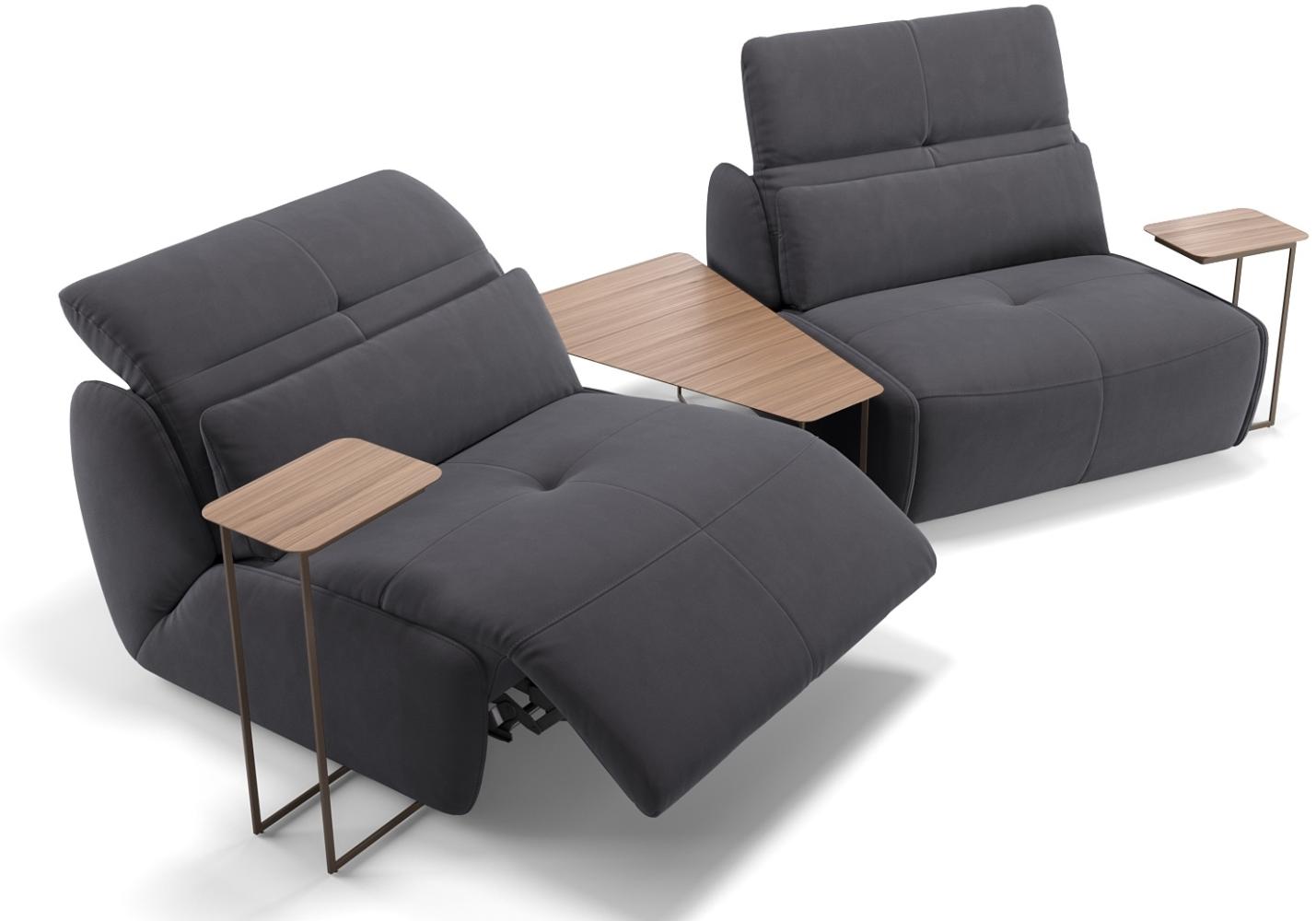 Sofanella Stoffcouch MODICA 2-Sitzer Stoffbezug Sofa in Dunkelgrau M: 248 Breite x 98 Tiefe Bild 1