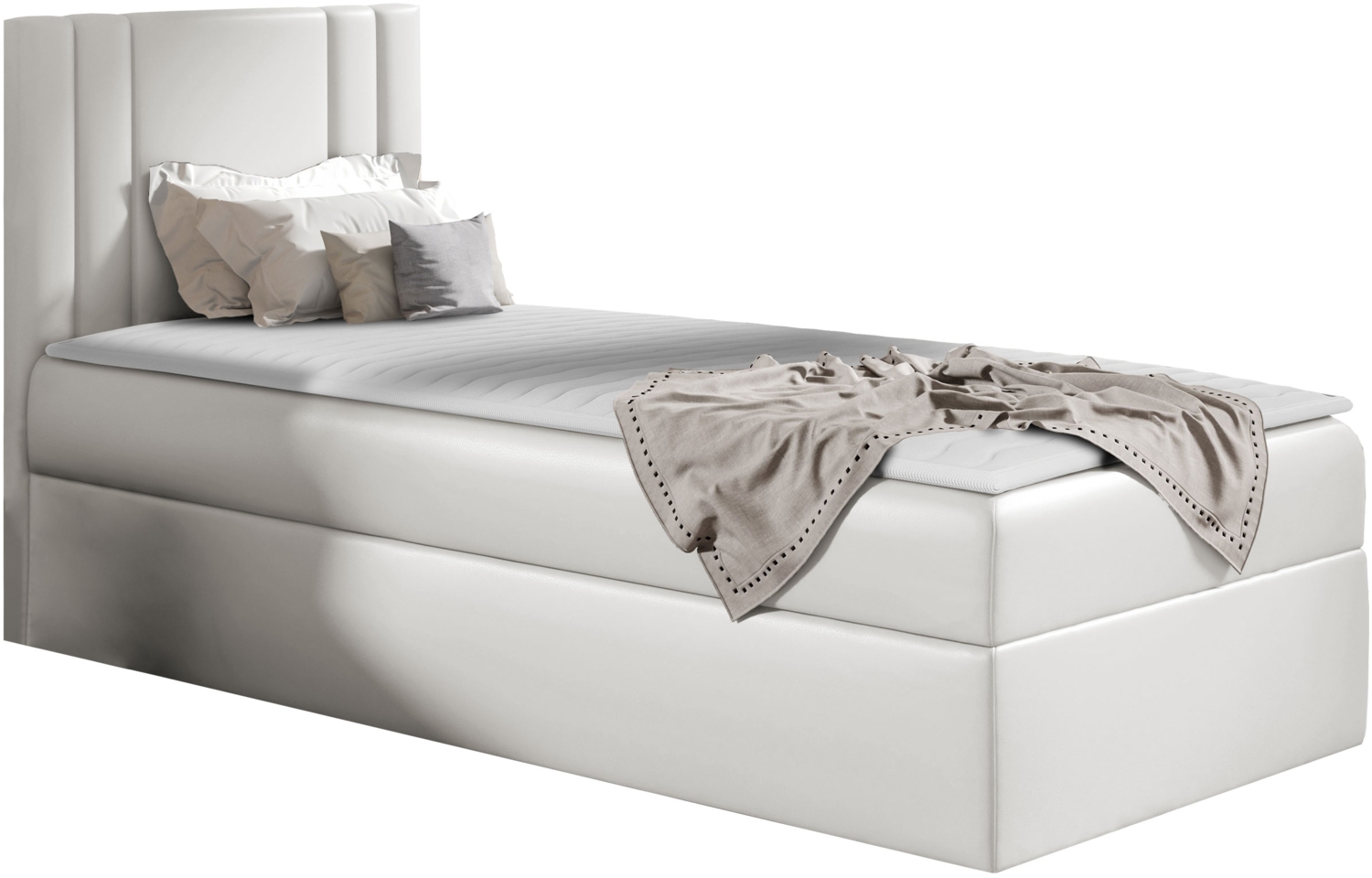 Boxspringbett 'Harlon Mini' rechts,  weiß 100 x 200 cm Bild 1