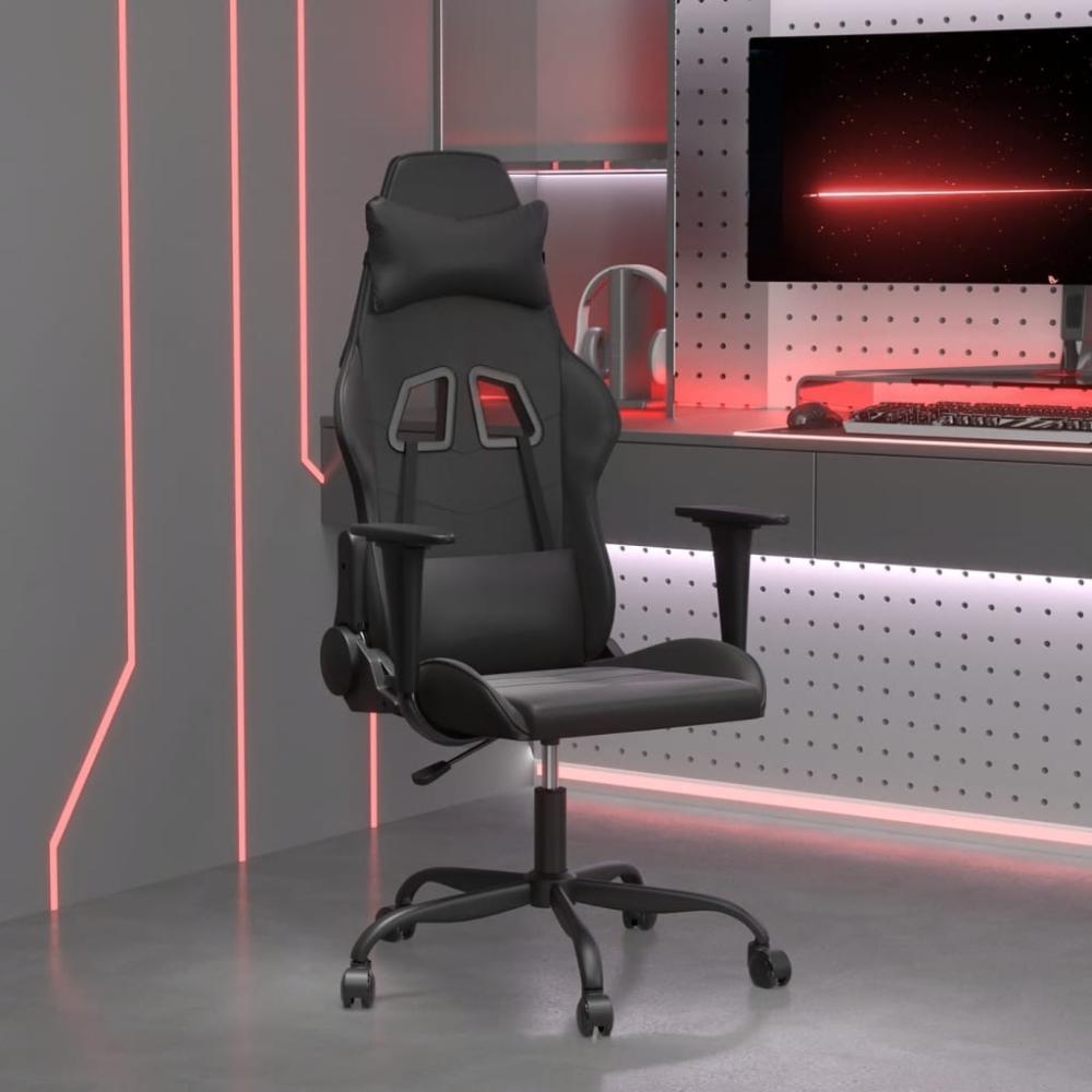 vidaXL Gaming-Stuhl mit Massagefunktion Schwarz Kunstleder 345407 Bild 1