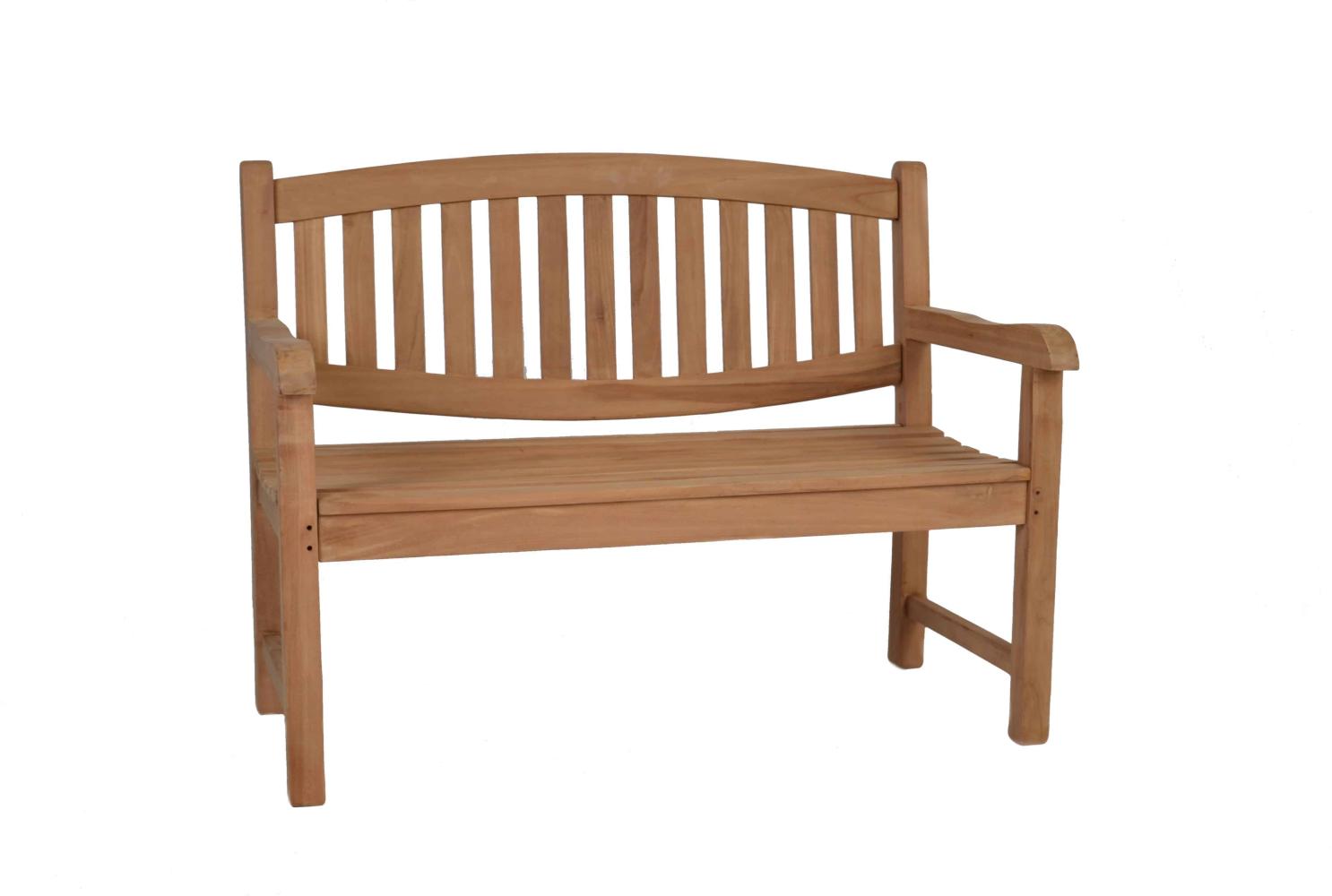 MiaMöbel Teak Bank mit Armlehne 120cm Massivholz Teak Modern Bild 1