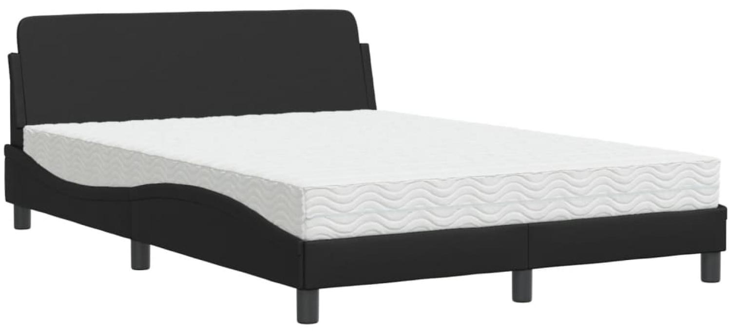 vidaXL Bett mit Matratze "Dover" Schwarz 140x200 cm Kunstleder 3208417 Bild 1