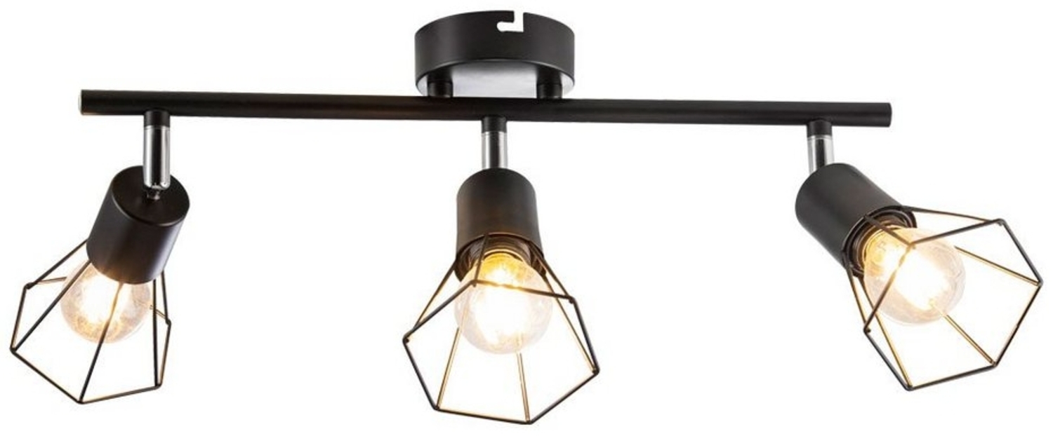 Deckenleuchte, Käfig-Design, schwarz, L 40 cm Bild 1