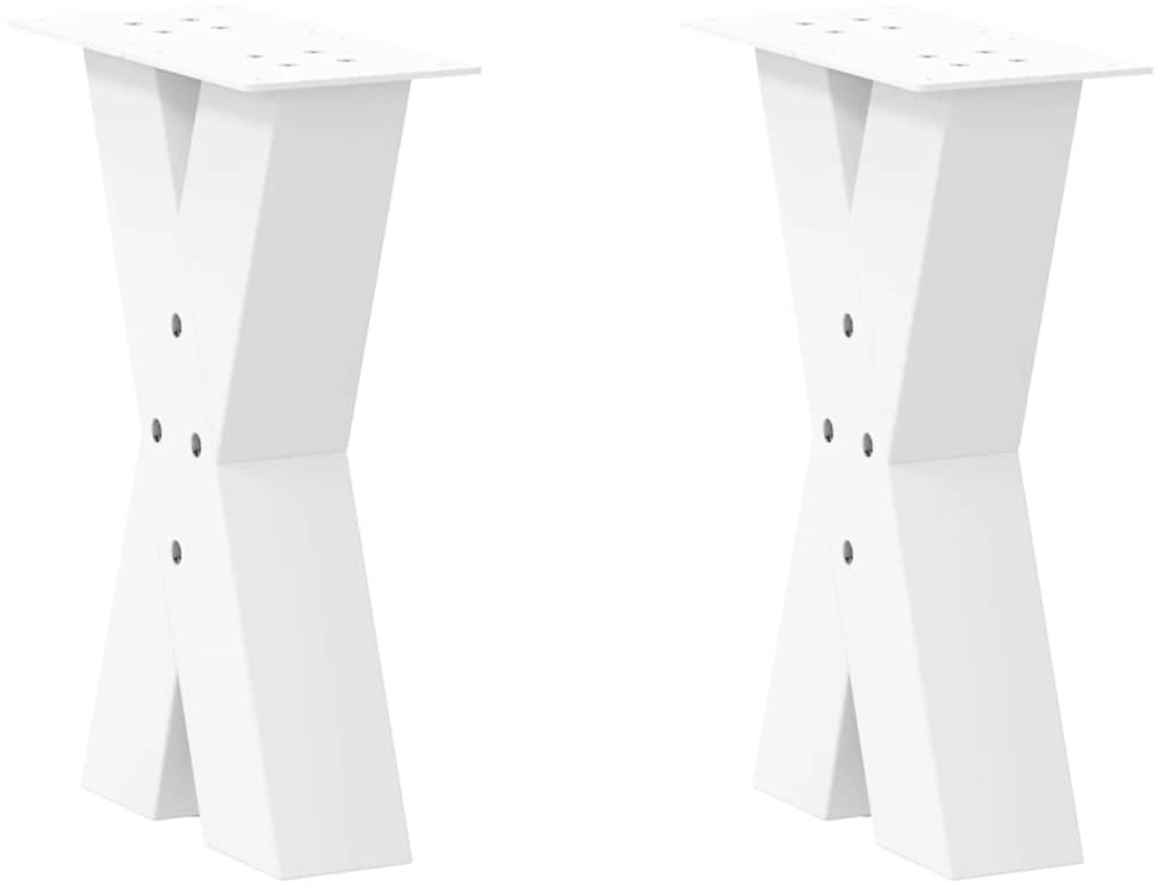 Couchtischbeine X-Form 2 Stk. Weiß 28x(42-43) cm Stahl 4012949 Bild 1