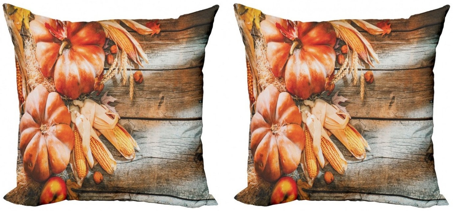 Abakuhaus Kissenbezüge Modern Accent Doppelseitiger Digitaldruck, (2 Stück), Herbst-Kürbis Ernte Zutaten Bild 1
