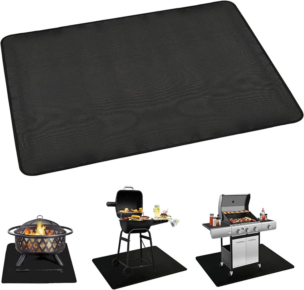 PRIISF Outdoorteppich Bodenschutzmatte BBQ-Matte Grillmatte hitzebeständig 1000°FBrandschutz, Brandschutzmatte Grillschutzmatte Grillteppich Schwer entflammbar Bild 1