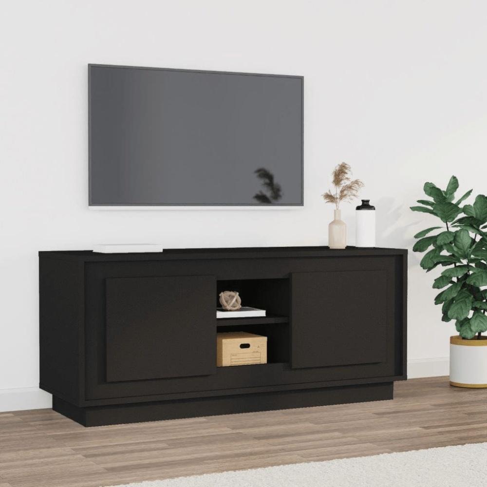 vidaXL TV-Schrank Schwarz 102x35x45 cm Holzwerkstoff 819861 Bild 1