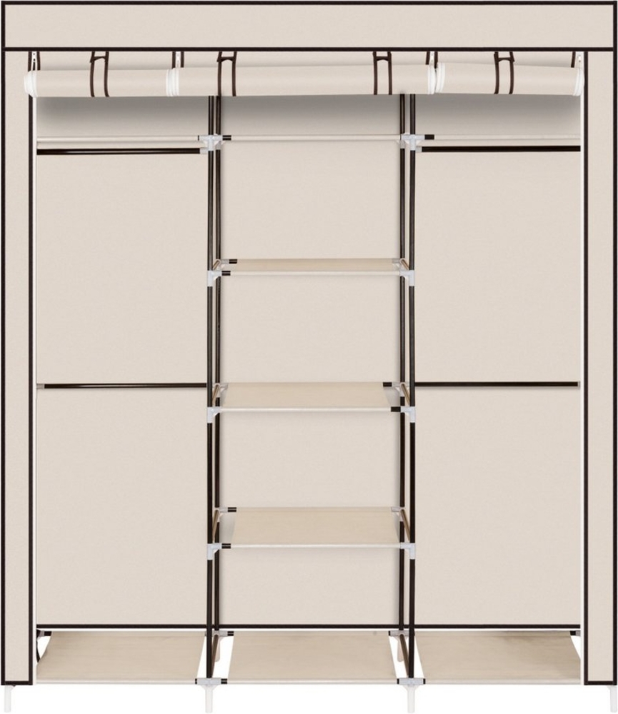 VINGLI Stoffschrank Kleiderschrank, 150 x 45 x 175 cm, Faltschrank, Stoffschrank mit Kleiderstange Bild 1