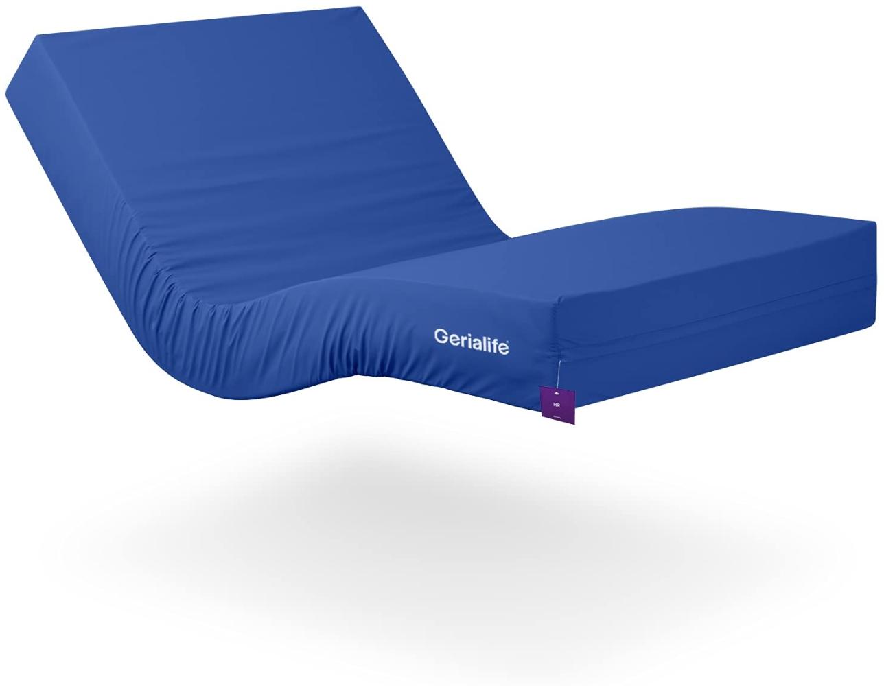 Gerialife GL-0024 Geriatrische Krankenhausmatratze, Gelenk, 15 cm, aus HR-Schaumstoff, wasserdicht, 105 x 190 cm, Latexschaum, blau, 105x190 Bild 1