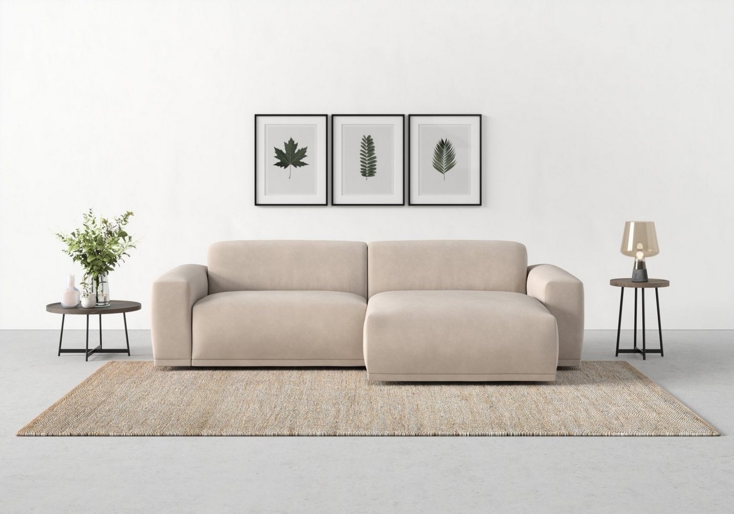 TRENDMANUFAKTUR Ecksofa Braga, mit hochwertigem Kaltschaum, L-Form, in Cord erhältlich, 2 Teile, modernes Sofa, Couch mit hohem Sitzkomfort, 255/72/160 cm (B/H/T) Bild 1