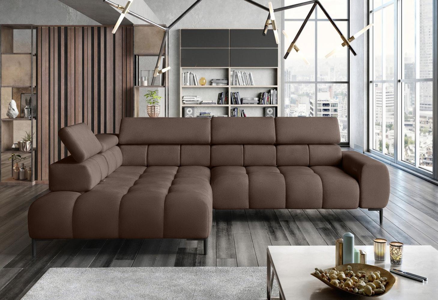 Stylefy Plazetti Ecksofa Kunstleder MADRYT Links Braun Bild 1