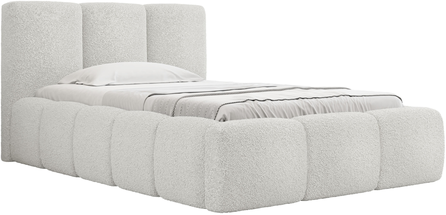 Mirjan24 'Koweni' Polsterbett mit Bettkasten, Bouclé, Hellgrau, 90x200 cm Bild 1