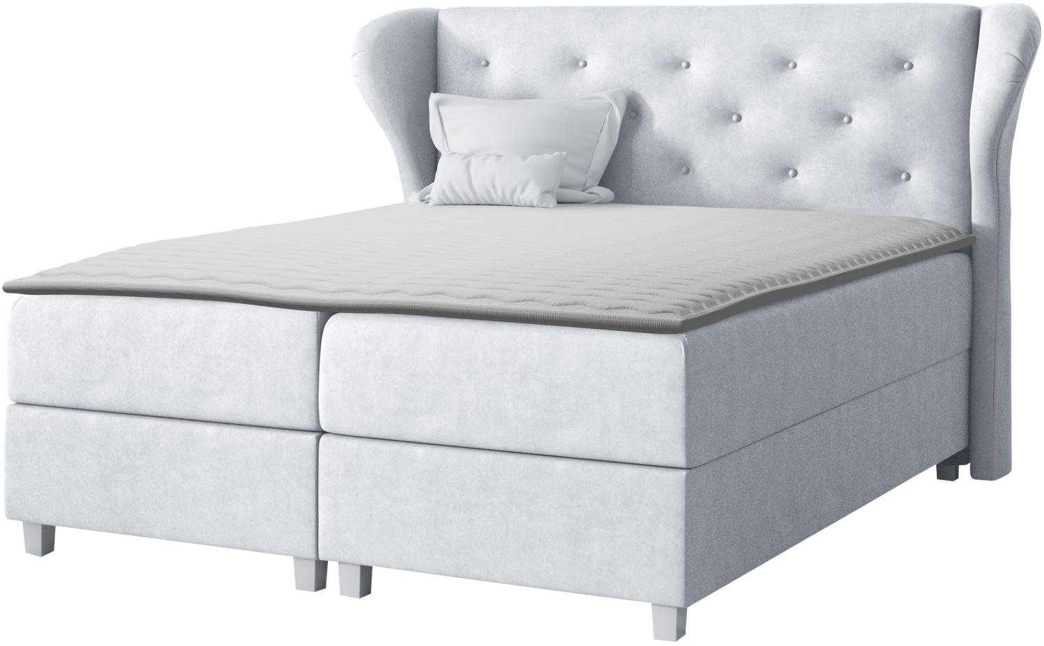 Boxspringbett Bakarat, Grau, 200x200 cm Bild 1