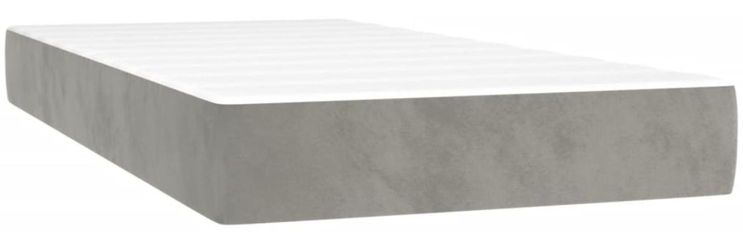 vidaXL Taschenfederkernmatratze Hellgrau 90x200x20 cm Samt 347728 Bild 1