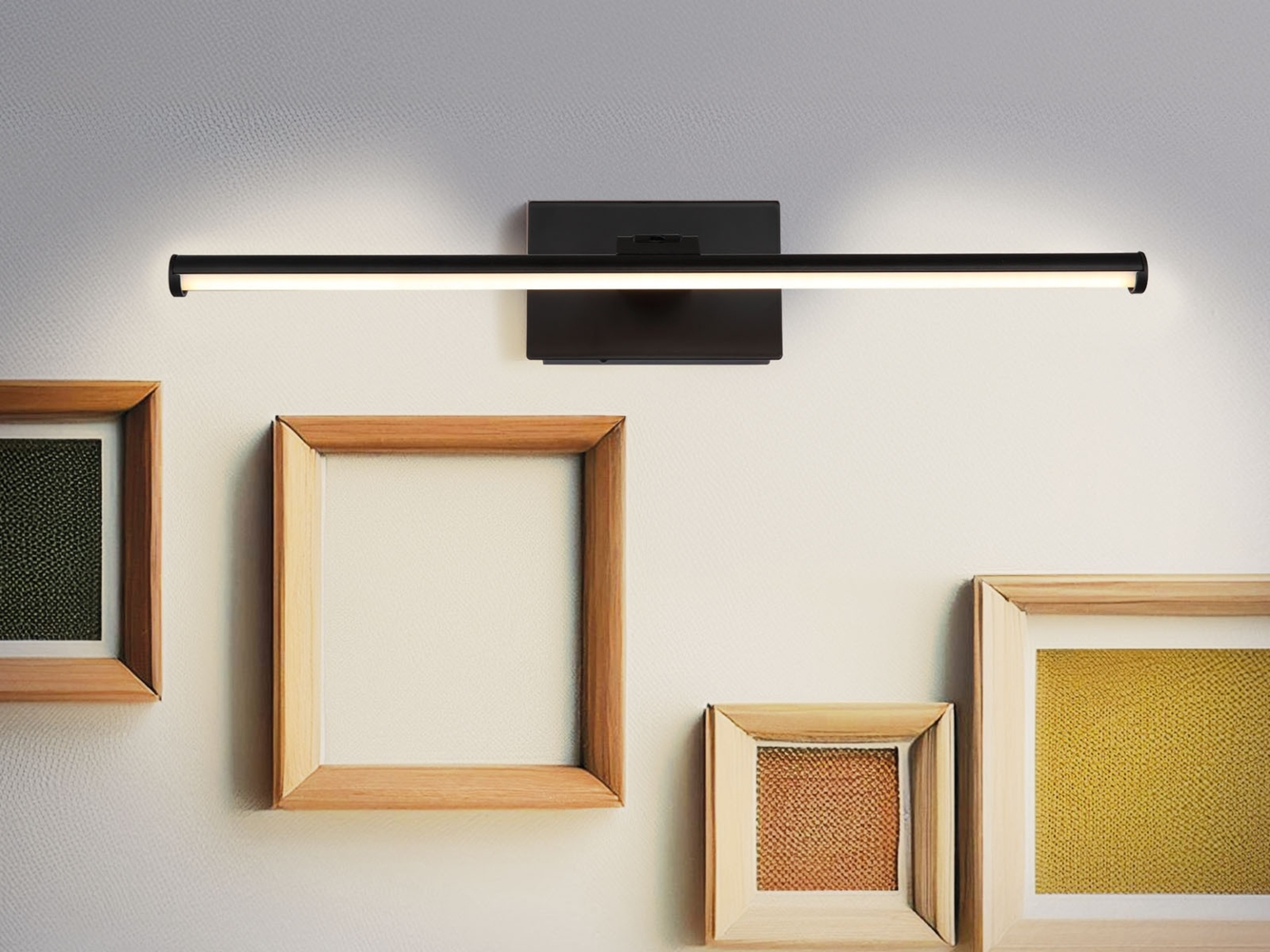 Akku Bilderlampe Schwarz kabellos zum Kleben, Breite 40cm Bild 1