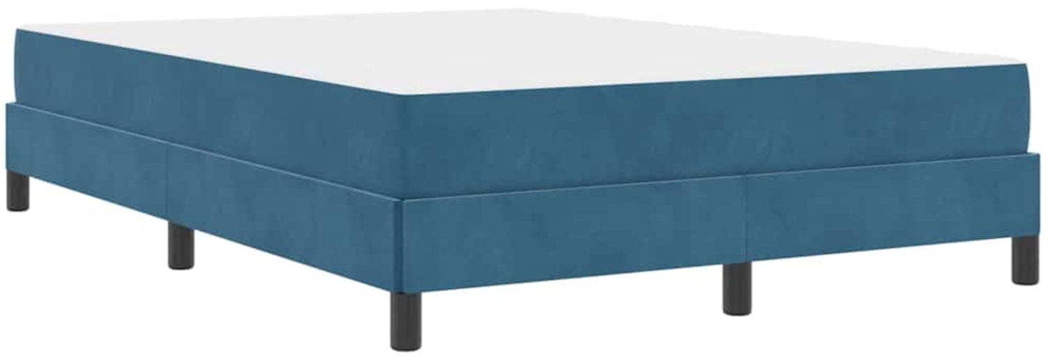vidaXL Boxspringbett mit Matratze Dunkelblau 140 x 190 cm Stoff 3398693 Bild 1