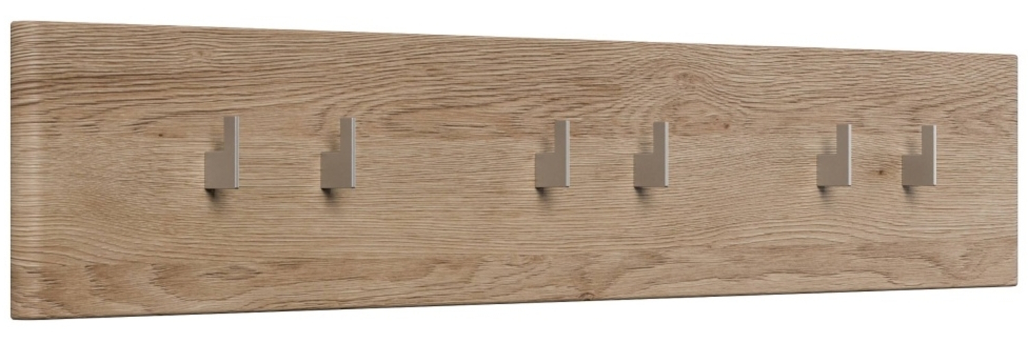 Garderobe Emotion 6 Haken 100x20 cm Eiche : Weissmatt / Eiche hell Bild 1