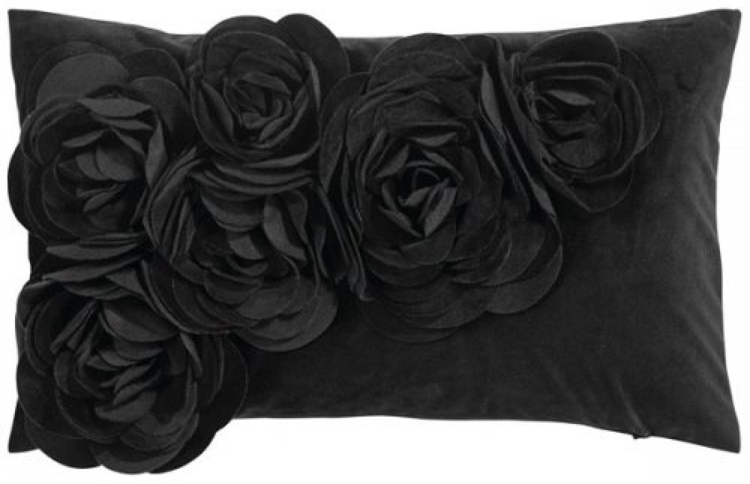 PAD Kissenhülle Samt Floral Schwarz (30x50cm) 10154-U90-3050 Bild 1