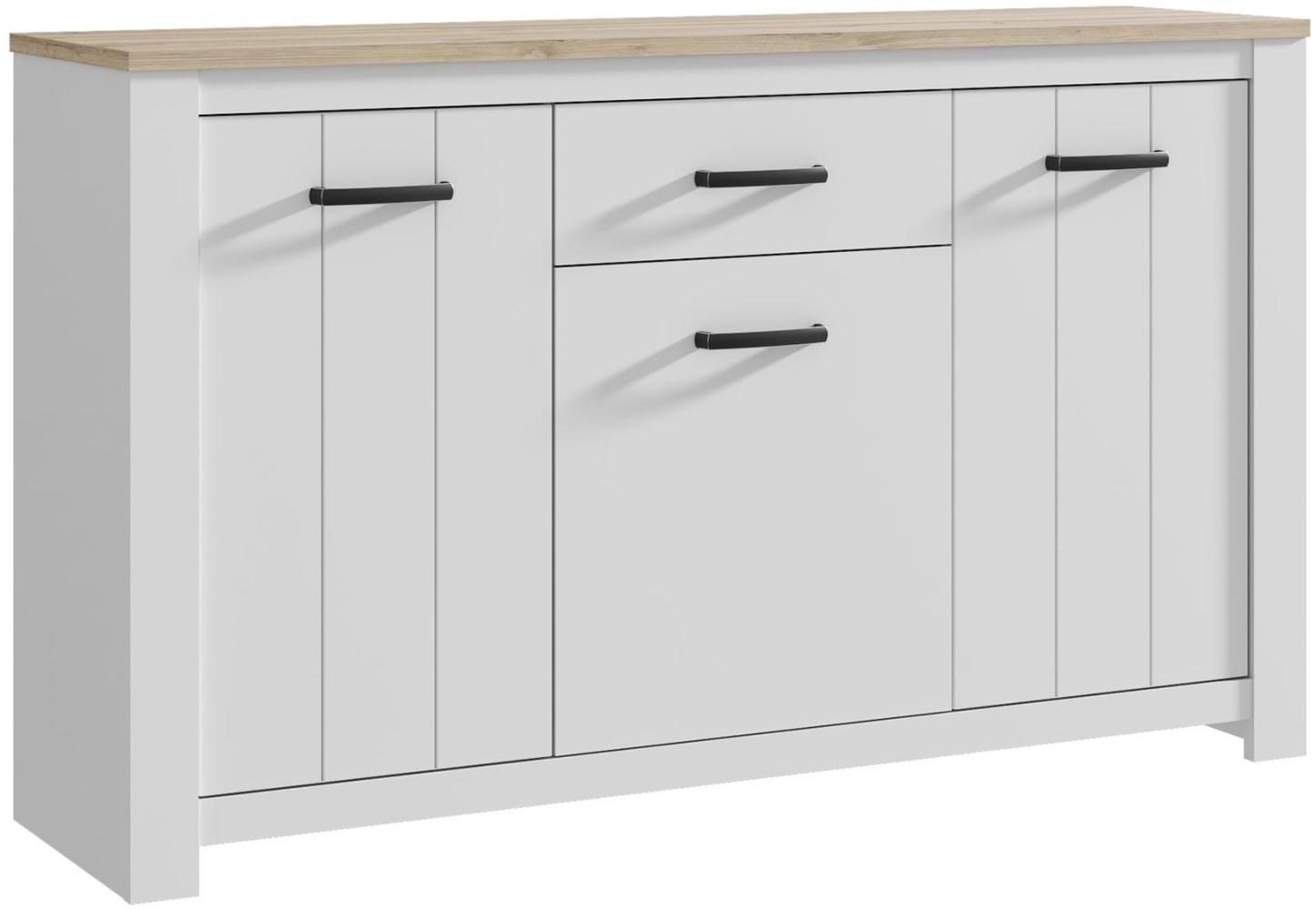 Sideboard >Chelles< in Weiß matt - 161,4x95,7x42,2cm (BxHxT) Bild 1