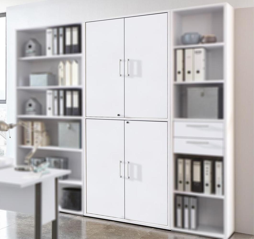 Schrank CALVIA Büroschrank in weiß abschließbar Bild 1