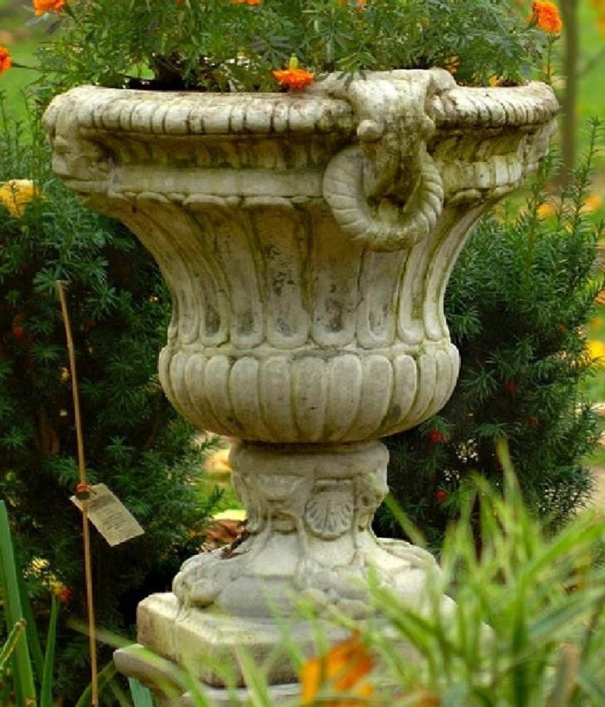 Casa Padrino Barock Garten Deko Blumentopf Hellgrau 73 x 67 x H. 70 cm - Prunkvoller Pflanzentopf im Barockstil - Barock Garten Deko - Barock Terrassen Deko - Barock Deko Accessoires Bild 1