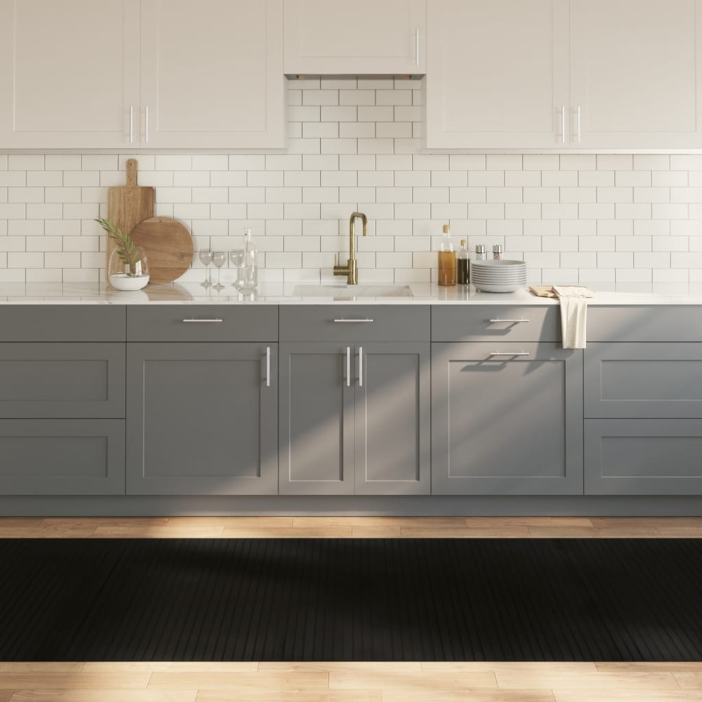 vidaXL Teppich Rechteckig Schwarz 100x300 cm Bambus 376810 Bild 1