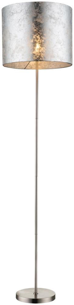 GLOBO LIGHTING LED Stehlampe, Leuchte ist über den Fußschalter dimmbar, LED wechselbar, warmweiß, ausgefallene moderne Designer-lampen Lampenschirm Stoff Silber H 160cm Bild 1