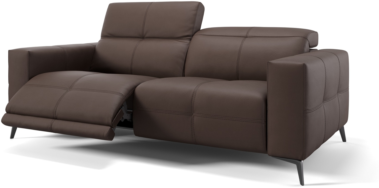 Sofanella 3-Sitzer MARBELLA Ledercouch Ledersofa Relaxsofa in Braun Bild 1