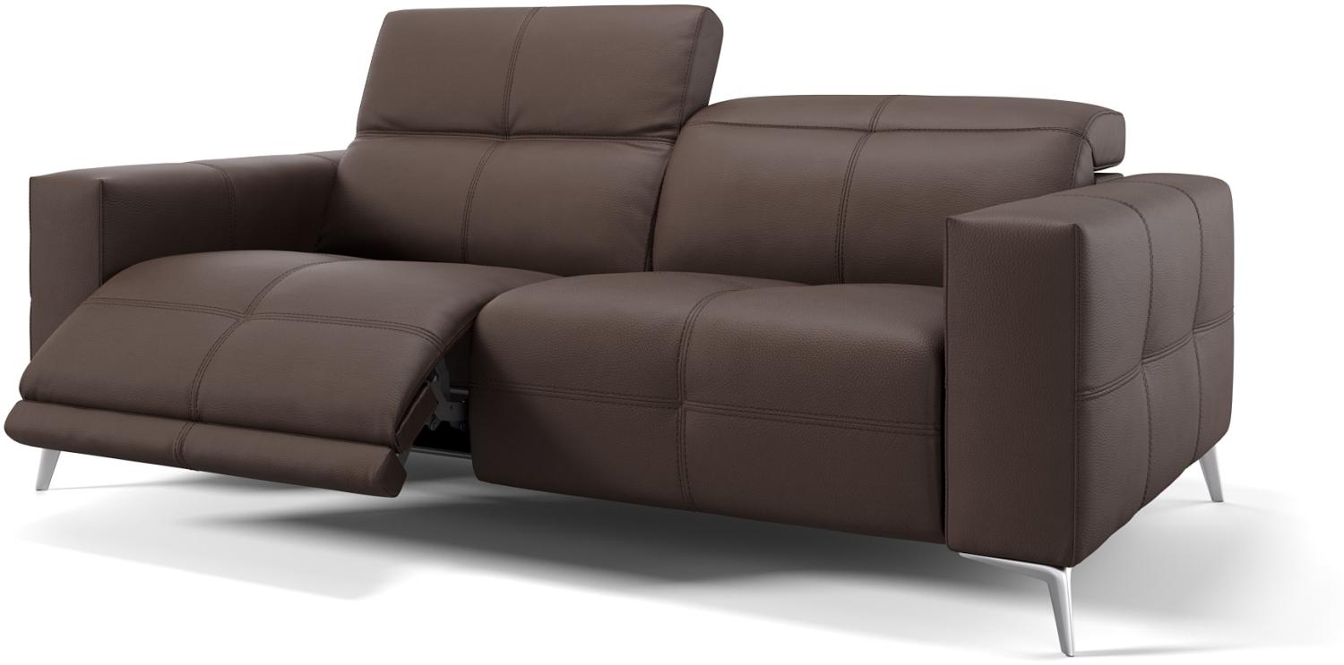 Sofanella 3-Sitzer MARBELLA Ledercouch Ledersofa Relaxsofa in Braun Bild 1