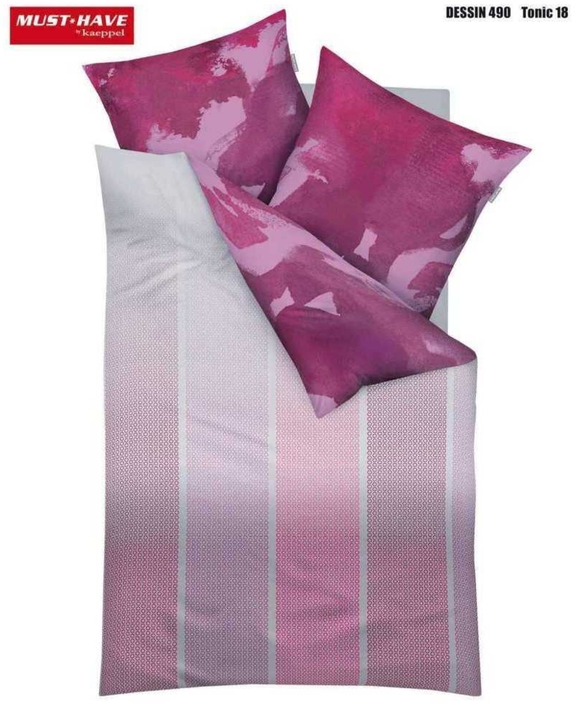 Kaeppel Satin Bettwäsche Tonic Pink 135x200 cm + 80x80 cm Bild 1