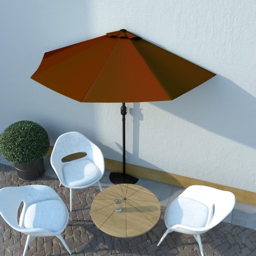 vidaXL Balkon-Sonnenschirm Alu-Mast Terrakotta 270x144x222cm Halbrund 312499 Bild 1