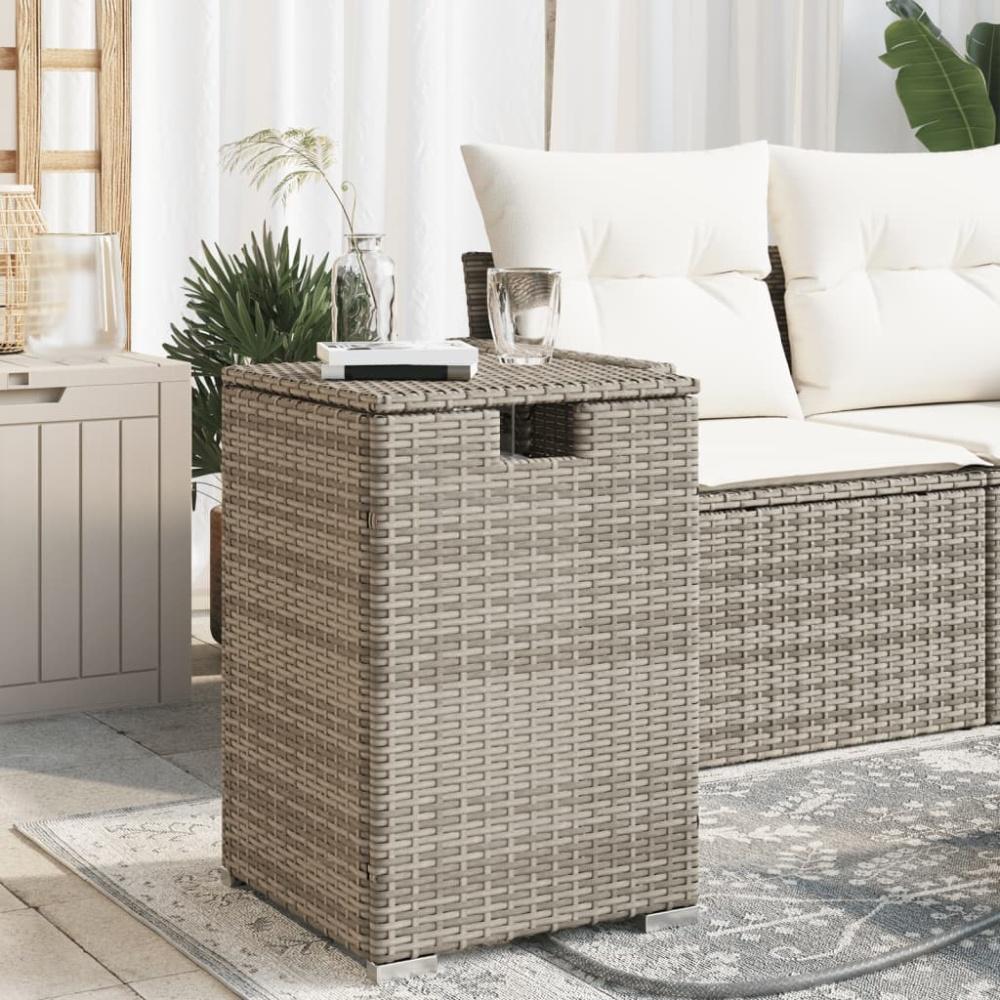 vidaXL Propan-Tank-Verstecktisch Grau 40x40x60 cm Poly Rattan 366296 Bild 1