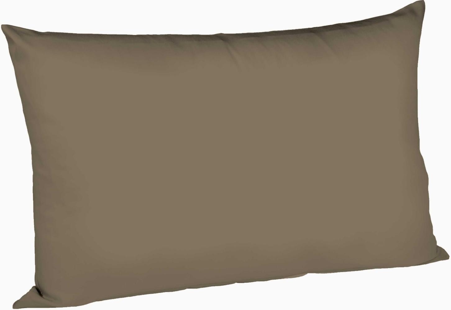 Fleuresse Mako-Satin-Kissenbezug uni colours, Farbe espresso 8031 Größe 40 x 60 cm Bild 1