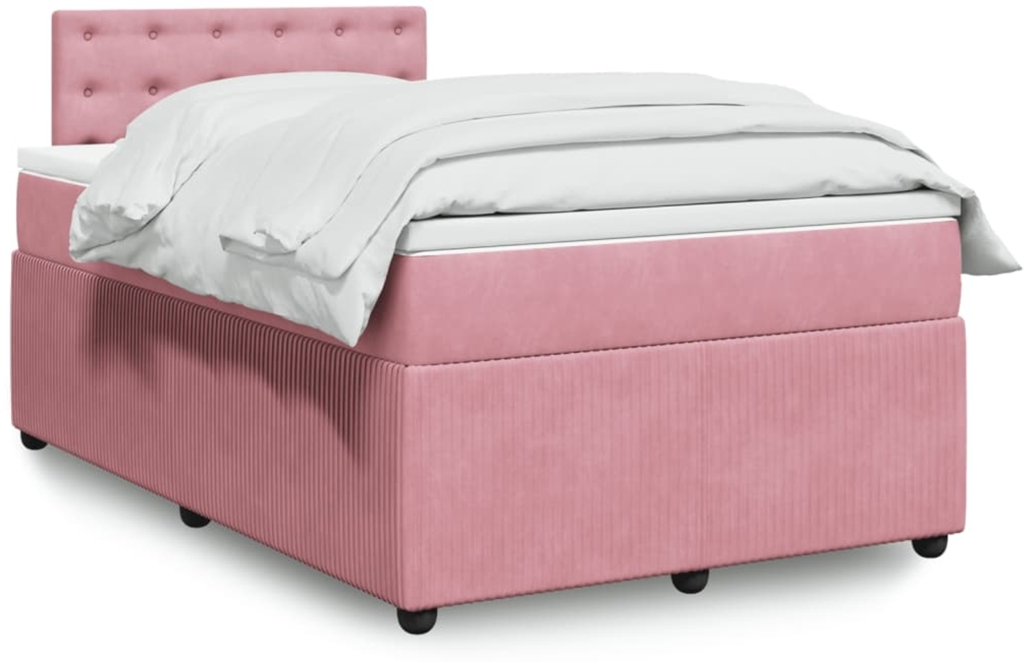 vidaXL Boxspringbett mit Matratze Rosa 120x190 cm Samt 3287703 Bild 1