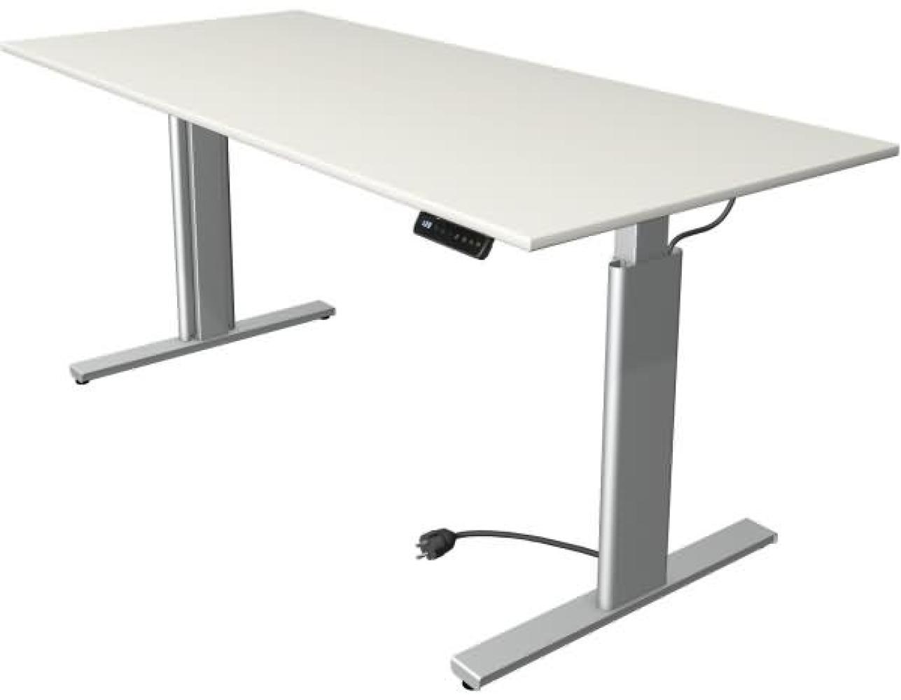 Kerkmann Schreibtisch Sitz-Stehtisch MOVE 3 silber 180x80x74-120cm elektr. höhenverstellbar weiß Bild 1