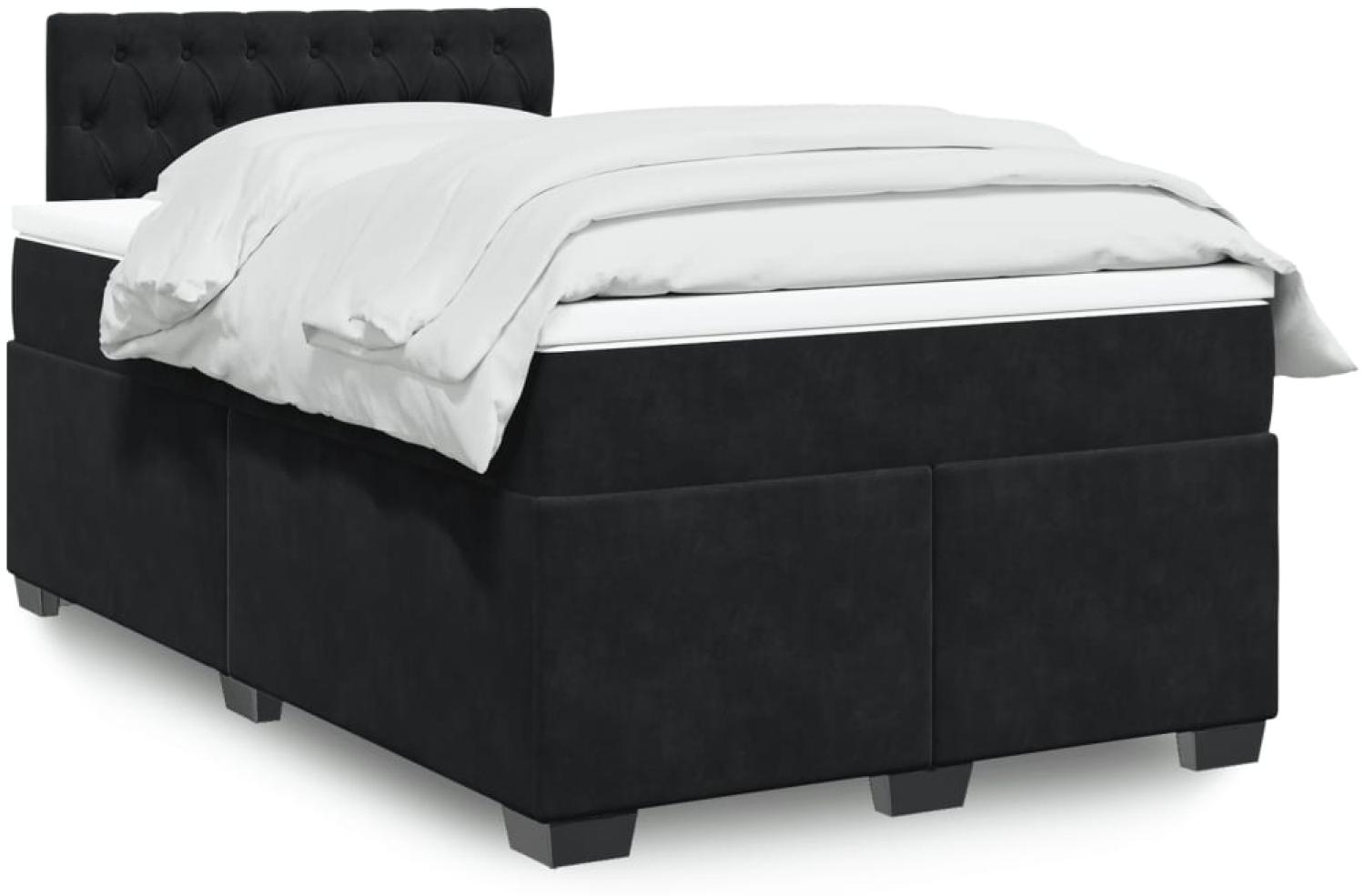 vidaXL Boxspringbett mit Matratze Schwarz 120x190 cm Samt 3286266 Bild 1