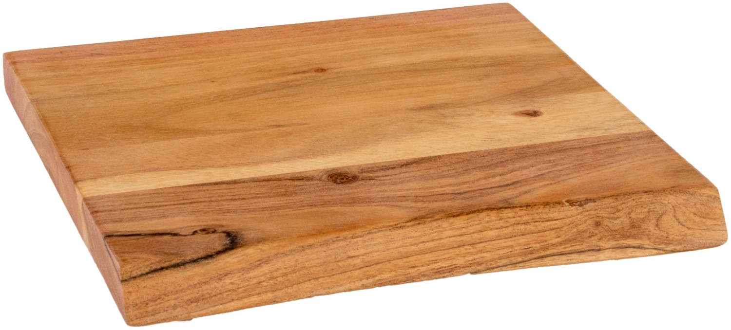 Holzplatte Arya mit echter Baumkante (einseitig), 30 x 30 cm, Akazienholz naturfarben, massiv & lackiert 150618416 Bild 1