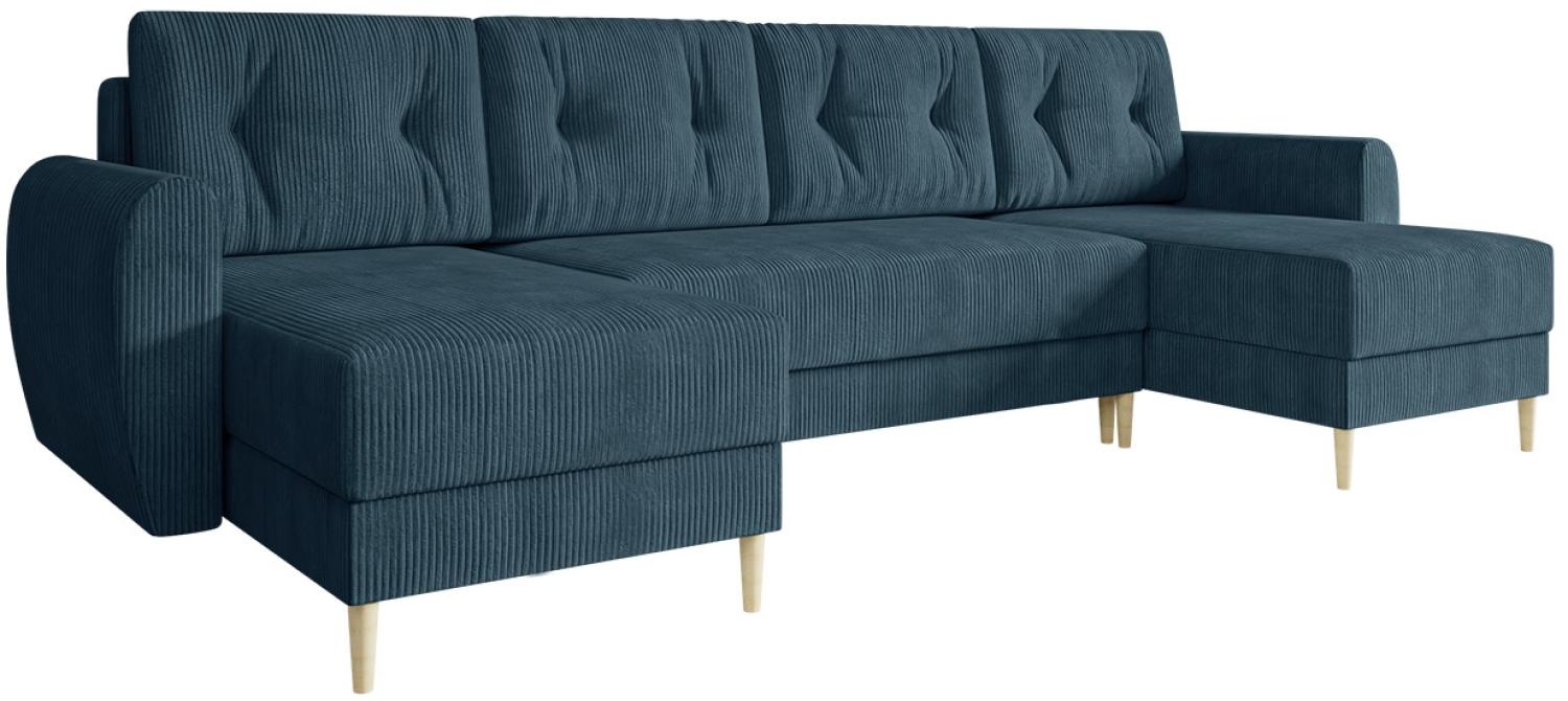 Ecksofa Jazon U Cord mit Bettkasten und Schlaffunktion (Farbe: Poso 05) Bild 1