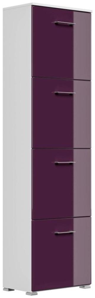 Posseik Schrank Schuhschrank Elite 4 Klappen 16 Paar 52x187 cm Brombeere Bild 1