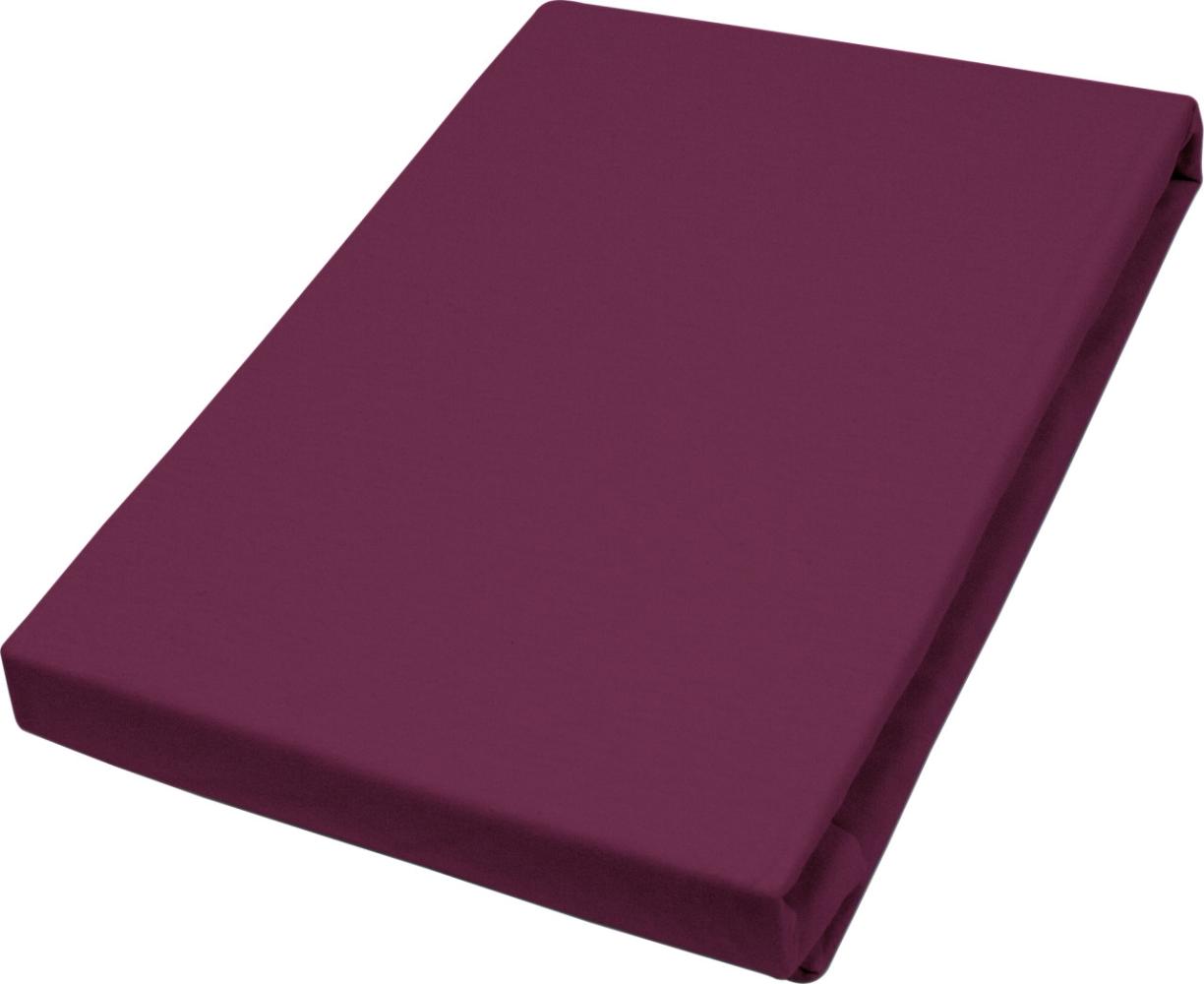 Vario Jersey-Spannbetttuch Elasthan für Topper bordeaux, 150 x 200 cm Bild 1