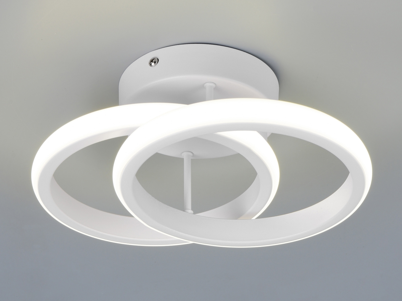 LED Decken- und Wandleuchte KASIA, zwei Ringe Metall Weiß, Breite 26,5cm Bild 1