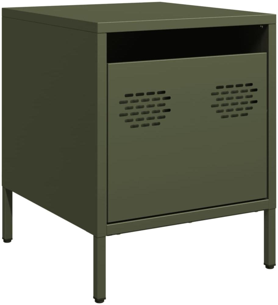 vidaXL Nachttisch Olivgrün 35x39x43,5 cm Stahl 851252 Bild 1