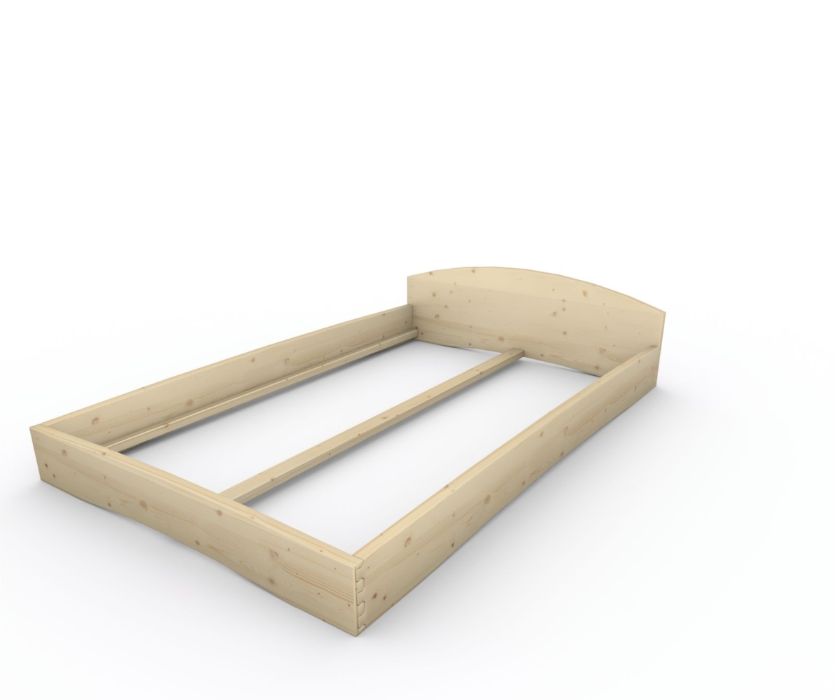 Holzbett (Fichte) "Rosi" 140 x 220 cm 20 cm mit Kopfteil Massivholzbett Bett Bild 1