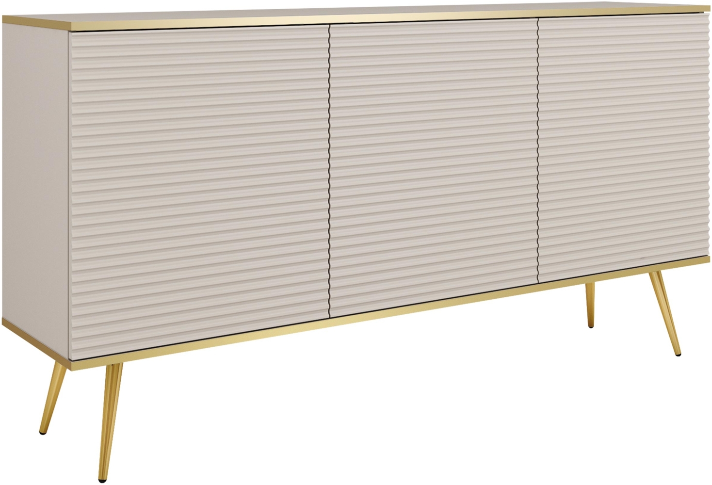 Kommode Orenate MDF K160 (Farbe: Beige / Beige + Gold) Bild 1