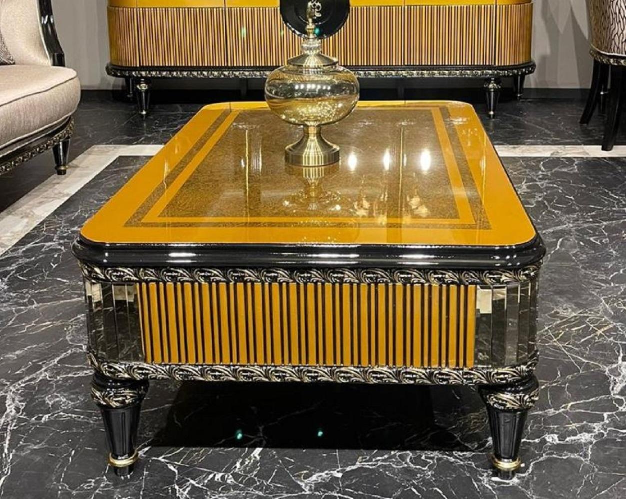 Casa Padrino Luxus Barock Couchtisch Gold / Schwarz / Gold - Prunkvoller Wohnzimmertisch im Barockstil - Barockstil Wohnzimmer Möbel - Barock Einrichtung - Barock Möbel - Luxus Möbel im Barockstil Bild 1